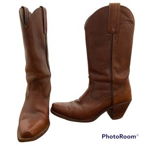 Frye Vintage 90s Western Cowboy Boots Made in USA 7085 9 AA